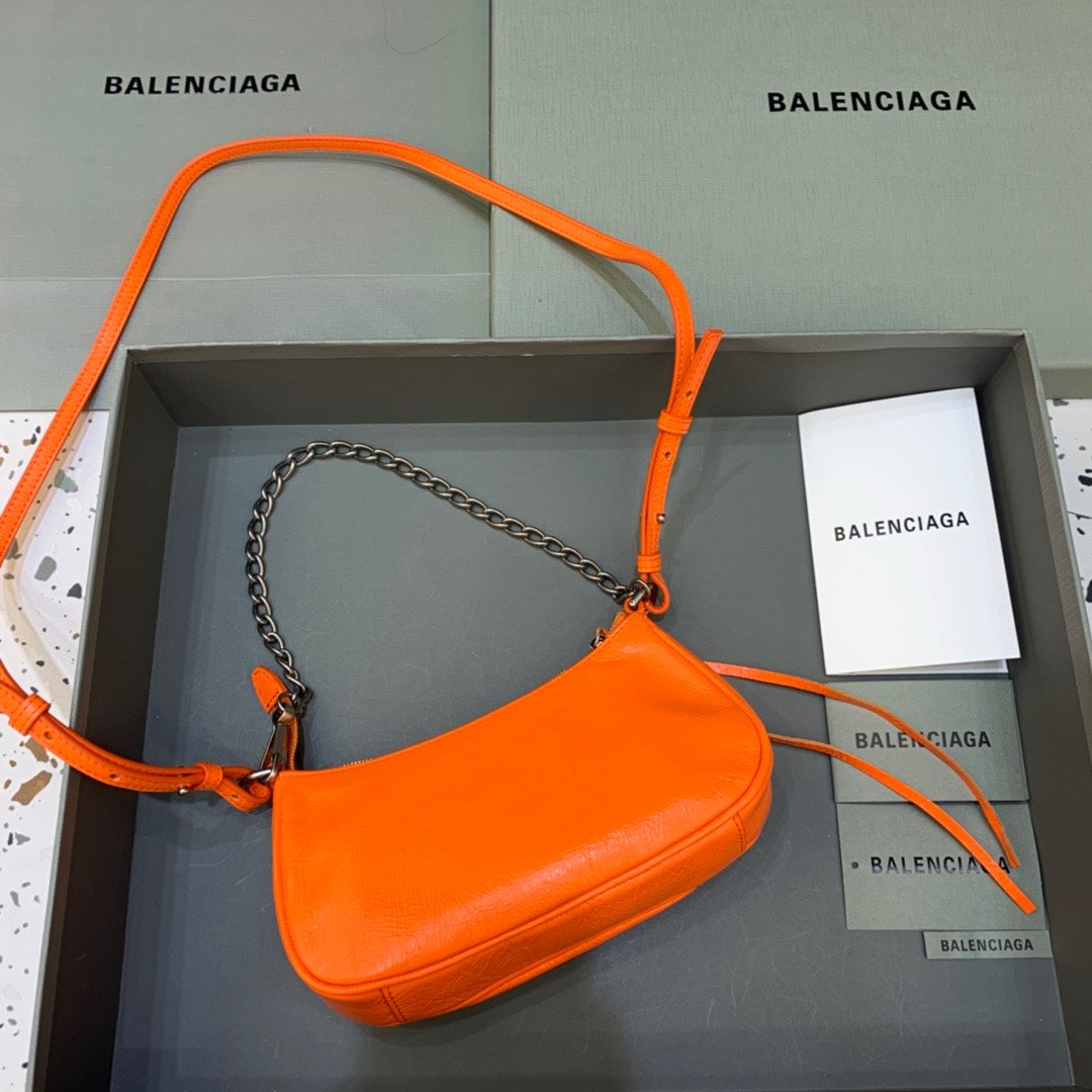 BLN-Ciaga Le Cagole Mini Bag With Chain In Orange, For Women,  Bags 8.2in/21LO