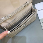 BLN-Ciaga Hourglass Wallet On Chain in Beige, For Women,  Bags 7.6in/19LO