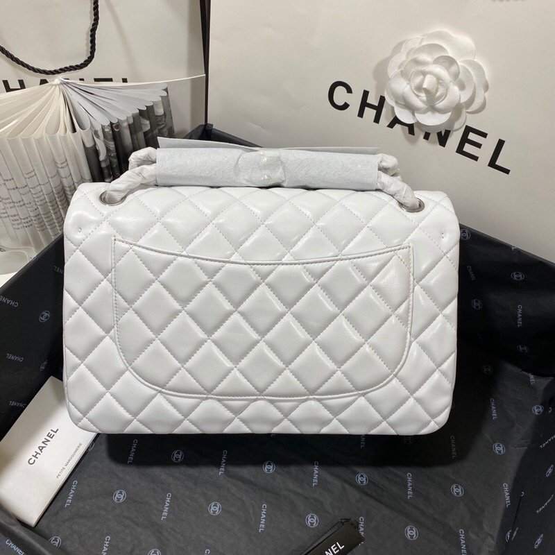 CHL - Large Classic Handbag SilLusso Official - Hardware White For Women Handbags, Shoulder Bags 11.8in/30LO