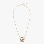 F LOGO NECKLACE GOLD FULL DIAMOND