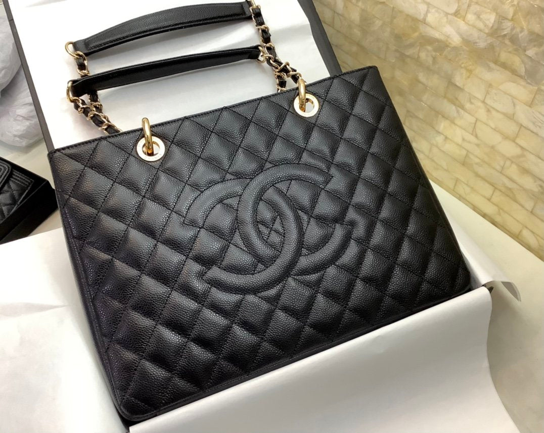 CHL -  Classic Tote Bag Gold Toned Hardware Black For Women 13.3in/34LO