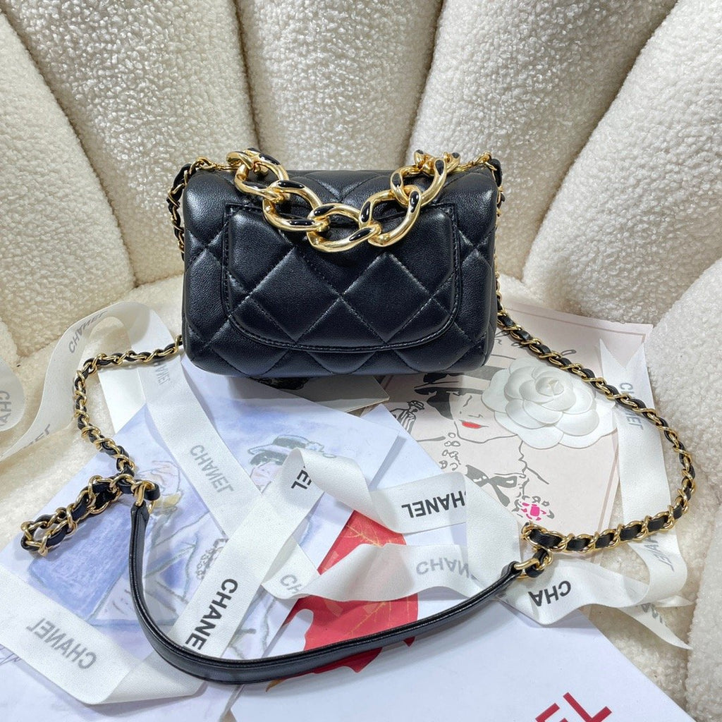 CHL - Mini Flap Bag Gold Hardware Black For Women Handbags, Shoulder Bags 6.7in/17LO AS3365