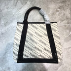 BLN-Ciaga Navy Medium Cabas Tote Bag In White, For Women,  Bags 14.1in/36LO