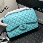 CHL - Large Classic Handbag SilLusso Official - Hardware Blue For Women Handbags, Shoulder Bags 11.8in/30LO