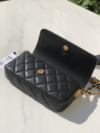 CHL - Small Flap Bags Gold Hardware Black For Women Handbags, Shoulder Bags 7.5in/19.2LO