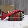 B-Berry - BB  The Small Buckle Bag In House Check Red For Women, Bags 7.5in/19LO