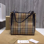 B-Berry - BB  The Small Canter Horseferry Check Tote Black For Women, Women’s Bags 11.6in/29.5LO