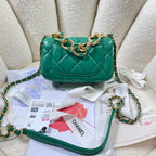 CHL - Mini Flap Bag Gold Hardware Green For Women Handbags, Shoulder Bags 6.7in/17LO AS3365