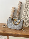 CHL - Small Hobo Bag Gold Hardware Grey For Women Handbags, Shoulder Bags 7.5in/19LO
