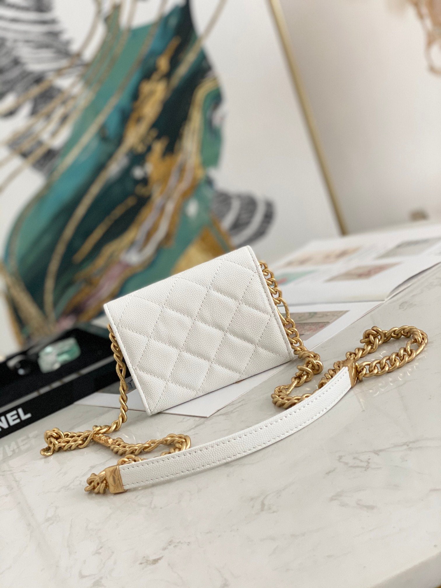 CHL - Mini Flap Bag Gold Toned Hardware White For Women 4.7in/12LO