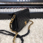 CHL - Original Small Classic Flap Bag Gold Hardware Black For Women Handbags, Shoulder Bags 7.5in/19LO AP33814