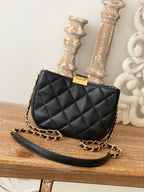 CHL - Small Hobo Bag Gold Hardware Black For Women Handbags, Shoulder Bags 7.5in/19LO