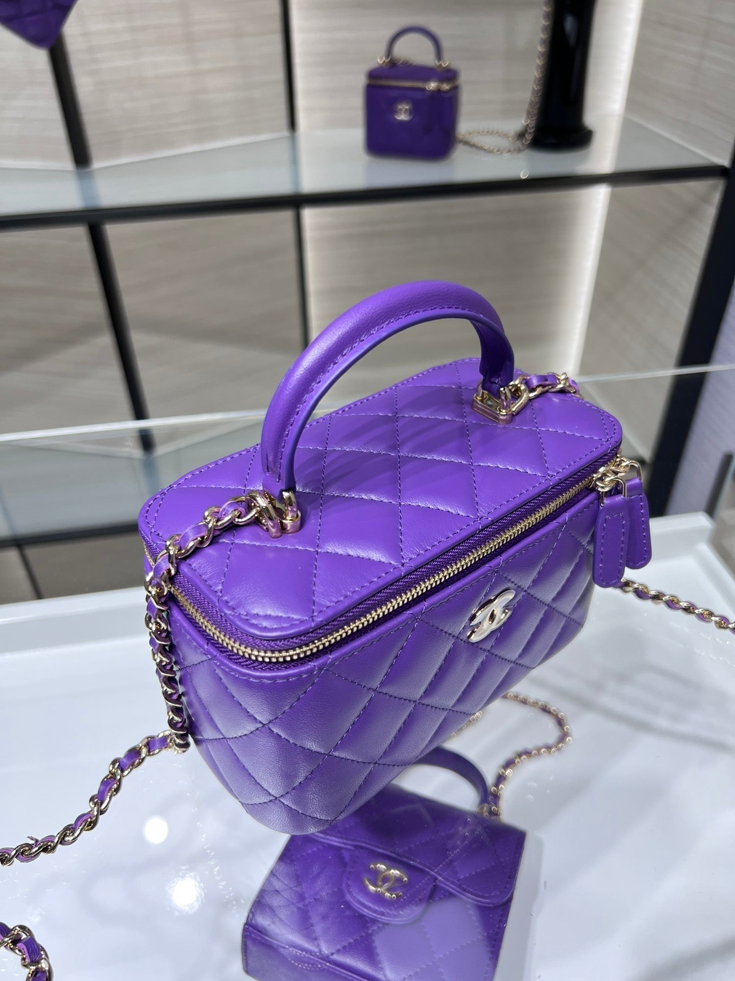 CHL - Vanity With Chain SilLusso Official - Hardware Purple For Women Handbags, Shoulder Bags 6.7in/17LO