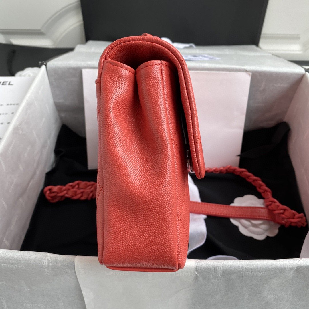 CHL - Flap Bag Red Hardware Grained Red For Women Handbags, Shoulder Bags 9.4in/24LO AS2303