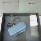 BLN-Ciaga Gossip Small On Chain Shoulder Bag Blue, For Women,  Bags 7.4in/19LO