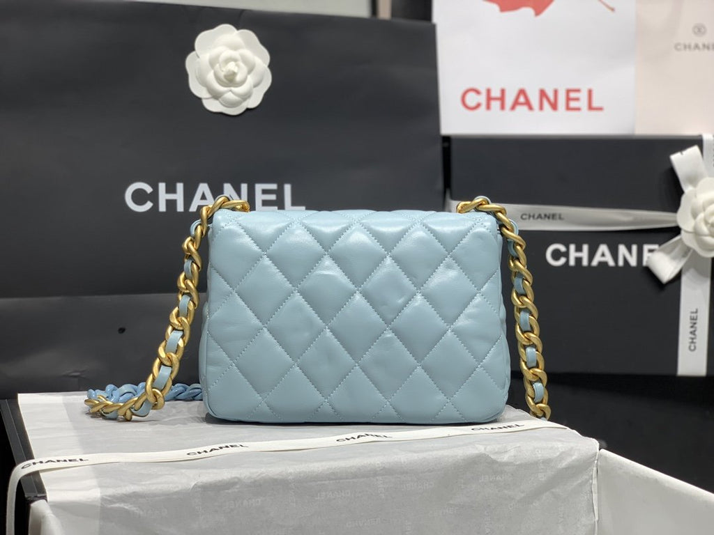 CHL - Small Flap Bag Gold-Tone Metal Blue Bag For Women 16LO/6.2in