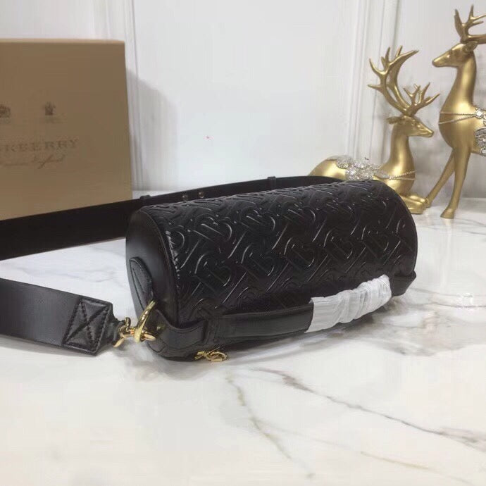 B-Berry - BB  Barrel Monogram Bag Black For Women, Bags 10in/27LO