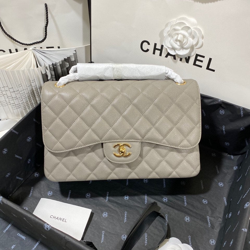 CHL - Large Classic Handbag Gold Hardware Grey For Women Handbags, Shoulder Bags 11.8in/30LO