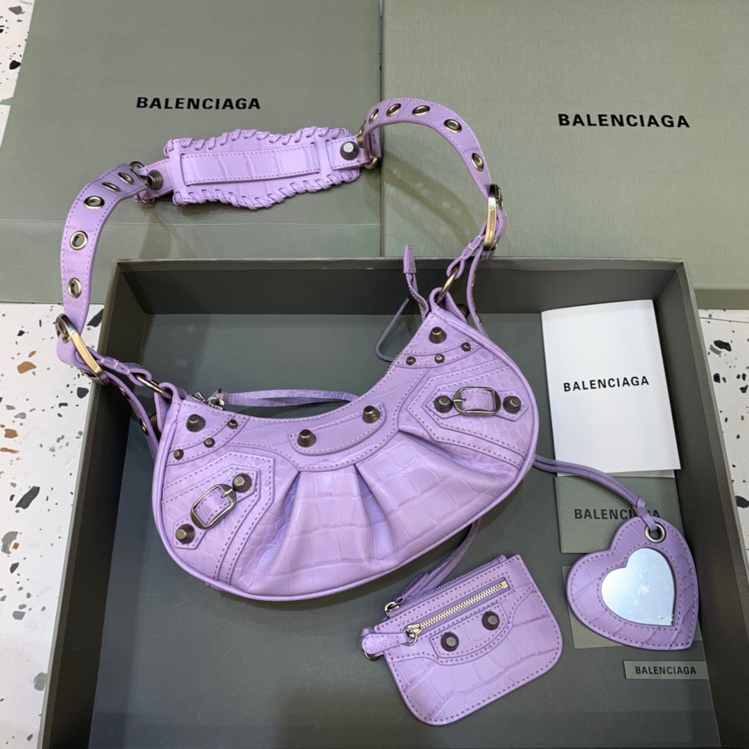 BLN-Ciaga Le Cagole XS Shoulder Bag In Light Purple, For Women,  Bags 10.2in/26LO 67130923EBY5306
