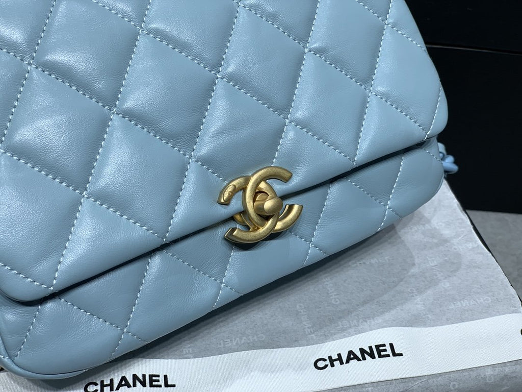 CHL - Small Flap Bag Gold-Tone Metal Blue Bag For Women 16LO/6.2in