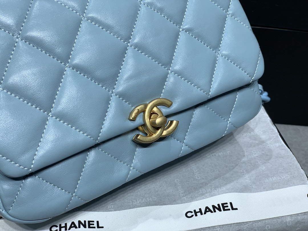 CHL - Small Flap Bag Gold-Tone Metal Blue Bag For Women 16LO/6.2in