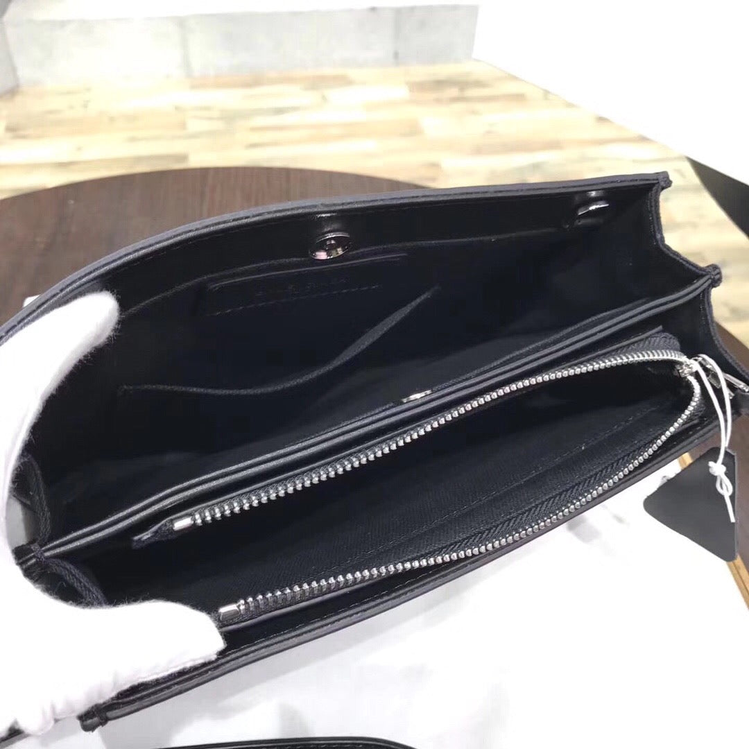 BLN-Ciaga Satin Crossbody Shoulder Bag In Black, For Women,  Bags 10.2in/26LO