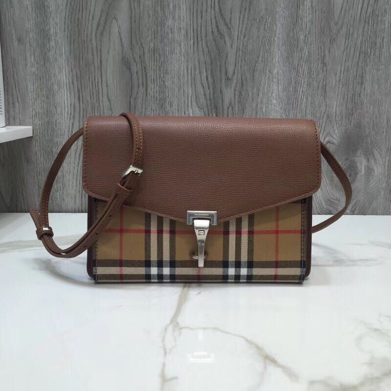 B-Berry - BB  Small  Check And Crossbody Bag Brown For Women, Women’s Bags 9in/24LO