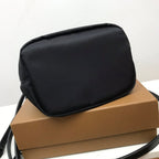 B-Berry - BB  Logo Print Nylon Drawcord Pouch Black For Women, Bags 7.7in/19.5LO