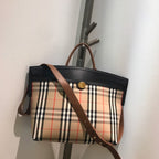 B-Berry - BB  Small  Check Society Top Handle Bag For Women, Bags 14.6in/37LO