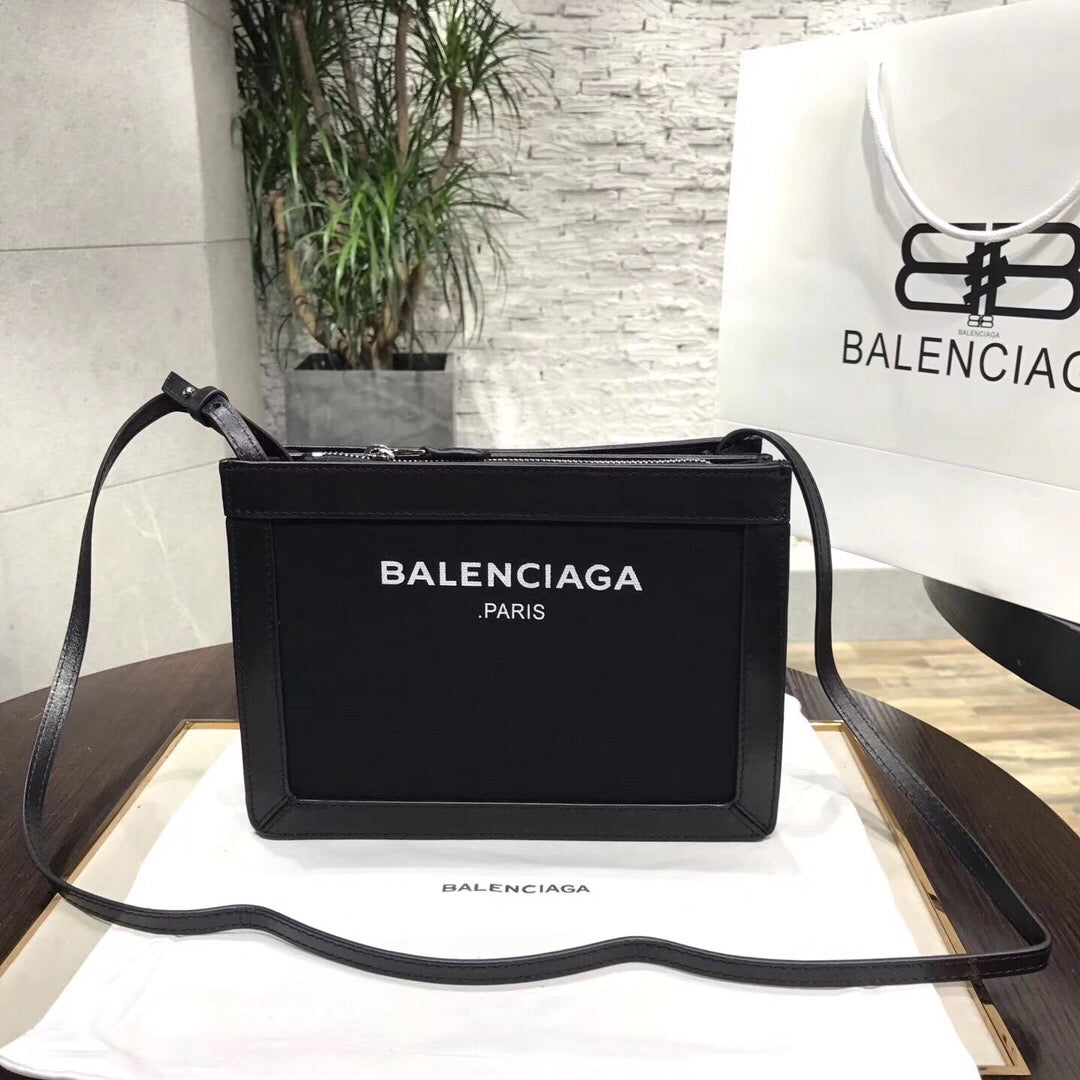 BLN-Ciaga Satin Crossbody Shoulder Bag In Black, For Women,  Bags 10.2in/26LO