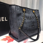CHL -  Deauville Chain Shoulder Tote Bag Dark Grey For Women Handbags, Shoulder Bags 13.3in/34LO A66939