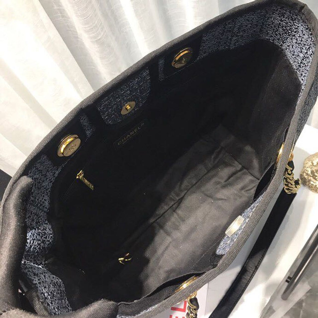 CHL -  Deauville Chain Shoulder Tote Bag Dark Grey For Women Handbags, Shoulder Bags 13.3in/34LO A66939