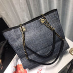 CHL -  Deauville Chain Shoulder Tote Bag Dark Grey For Women Handbags, Shoulder Bags 13.3in/34LO A66939