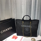 CHL -  Deauville Tote Canvas Bag Black/Grey/Multi For Women 14.9in/38LO