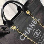 CHL -  Deauville Tote Canvas Bag Black/Grey/Multi For Women 14.9in/38LO