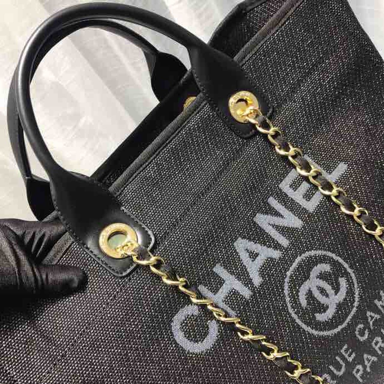 CHL -  Deauville Tote Canvas Bag Black/Grey/Multi For Women 14.9in/38LO
