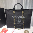 CHL -  Deauville Tote Canvas Bag Black/Grey/Multi For Women 14.9in/38LO