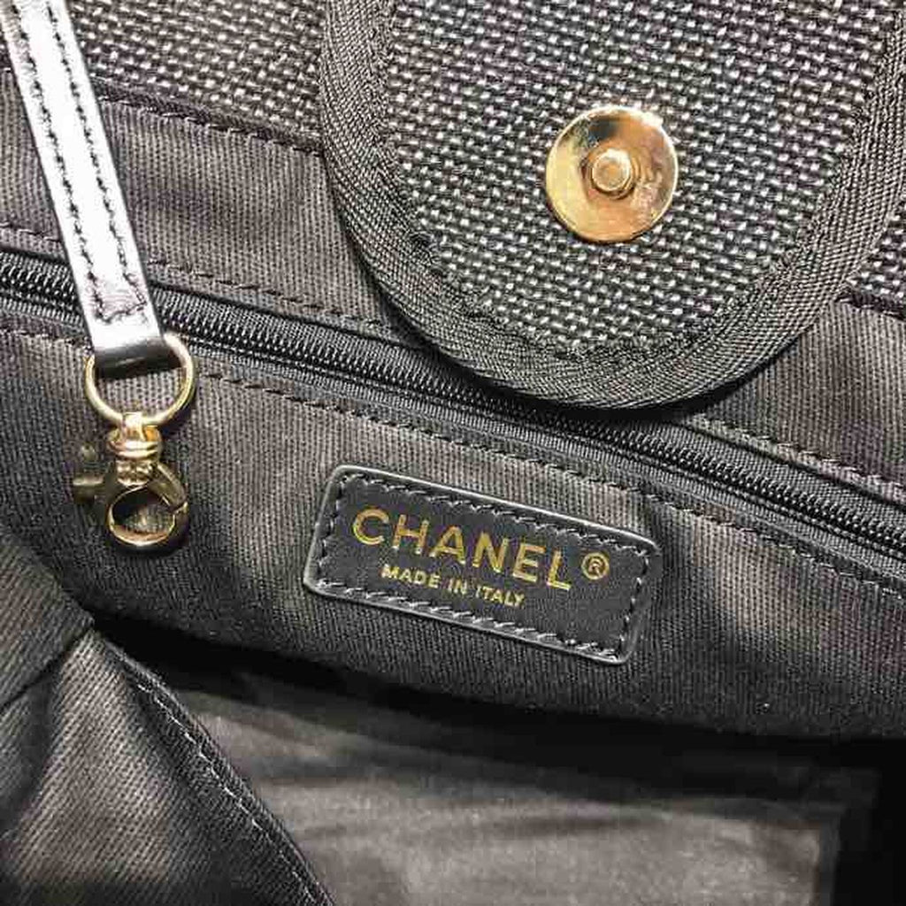 CHL -  Deauville Tote Canvas Bag Black/Grey/Multi For Women 14.9in/38LO