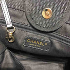 CHL -  Deauville Tote Canvas Bag Black/Grey/Multi For Women 14.9in/38LO