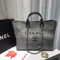 CHL -  Deauville Tote Tweed Canvas Bag Fall/Winter Collection, Light Grey/ Dark Grey For Women 15in/38LO