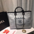 CHL -  Deauville Tote Canvas Bag Light Grey For Women Handbags, Shoulder Bags 15in/38LO A66941