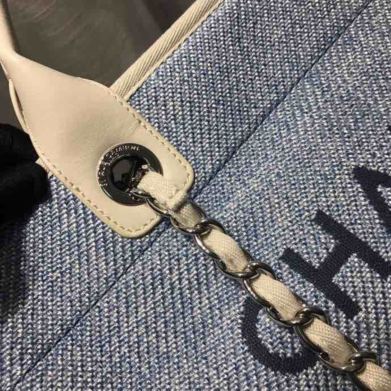CHL -  Deauville Tote Canvas Bag Light Grey For Women Handbags, Shoulder Bags 15in/38LO A66941