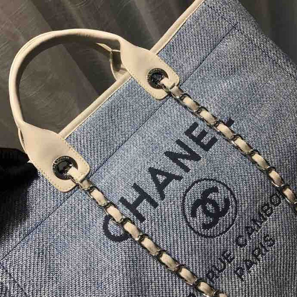 CHL -  Deauville Tote Canvas Bag Light Grey For Women Handbags, Shoulder Bags 15in/38LO A66941