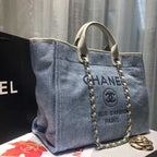 CHL -  Deauville Tote Canvas Bag Light Grey For Women Handbags, Shoulder Bags 15in/38LO A66941