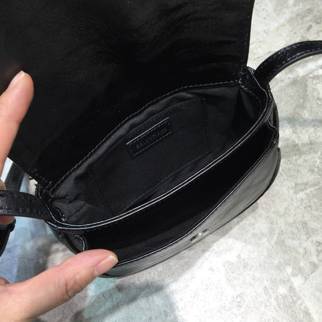 BLN-Ciaga Leader Soft Round Cross Bag In Black, For Women,  Bags 6.3in/16LO
