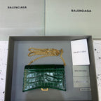 BLN-Ciaga Hourglass Wallet On Chain in Dark Green, For Women,  Bags 7.6in/19LO 6560501LRGM3011