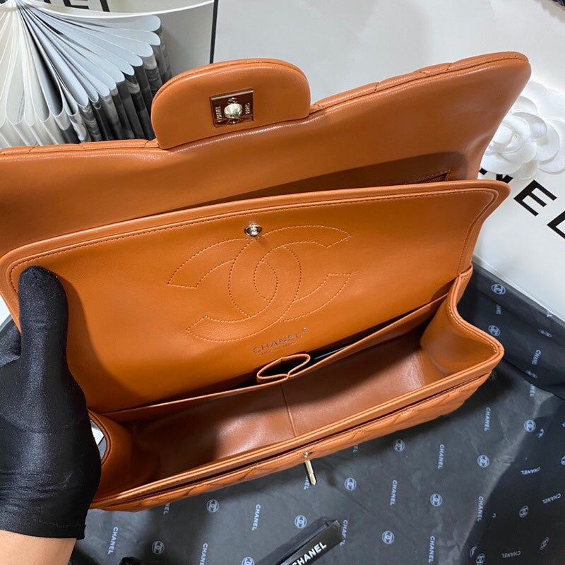 CHL - Large Classic Handbag SilLusso Official - Hardware Brown For Women Handbags, Shoulder Bags 11.8in/30LO