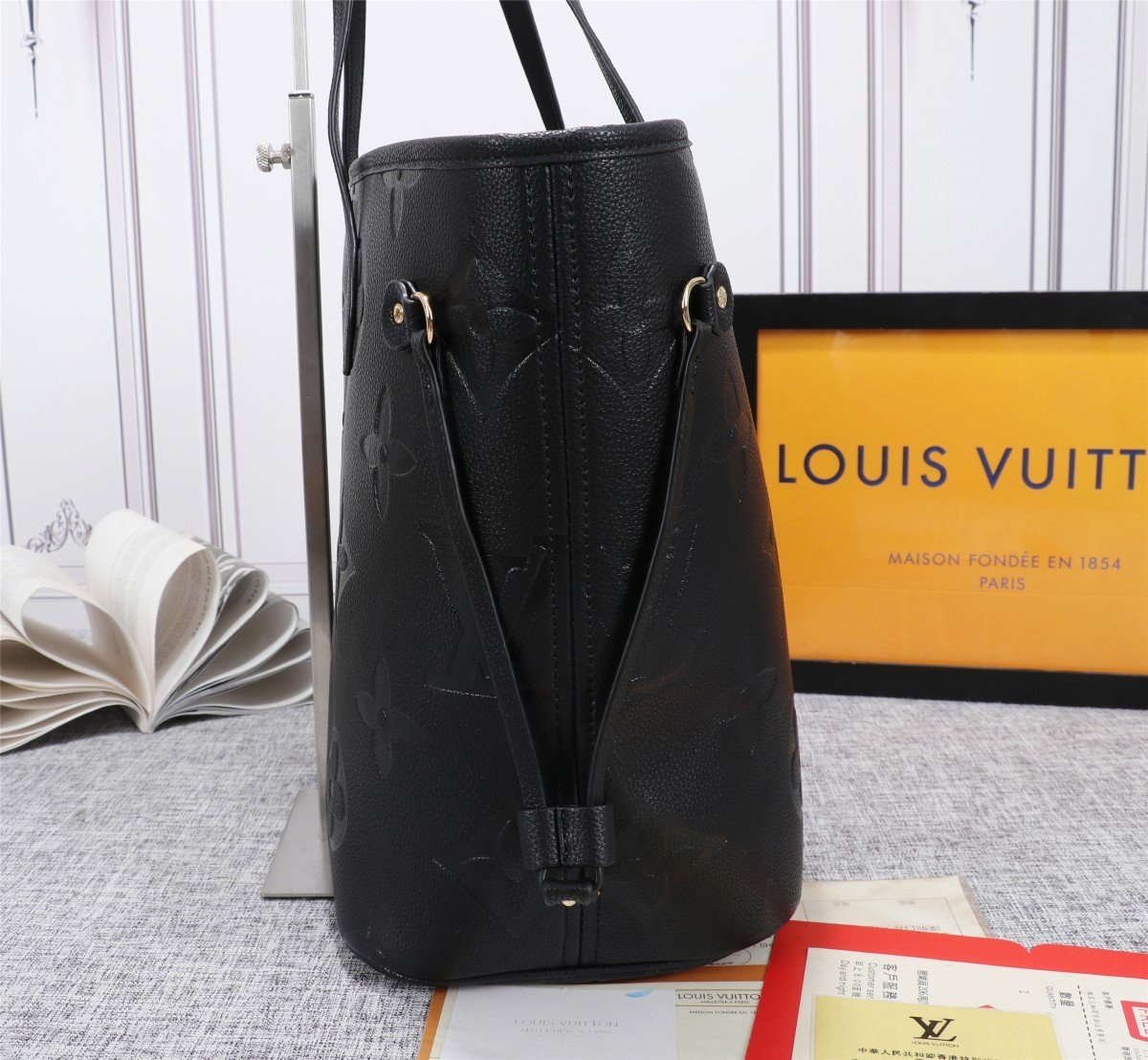 LU VI NeTLM -full MM -  Tote Bag Monogram Empreinte Black For Women, Handbags, Shoulder Bags 12.2in/31LO LV M45685