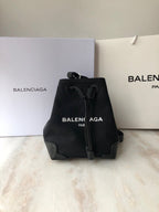 BLN-Ciaga Navy Cabas Linen Crossbody Bag In Black, For Women,  Bags 9.8in/25LO