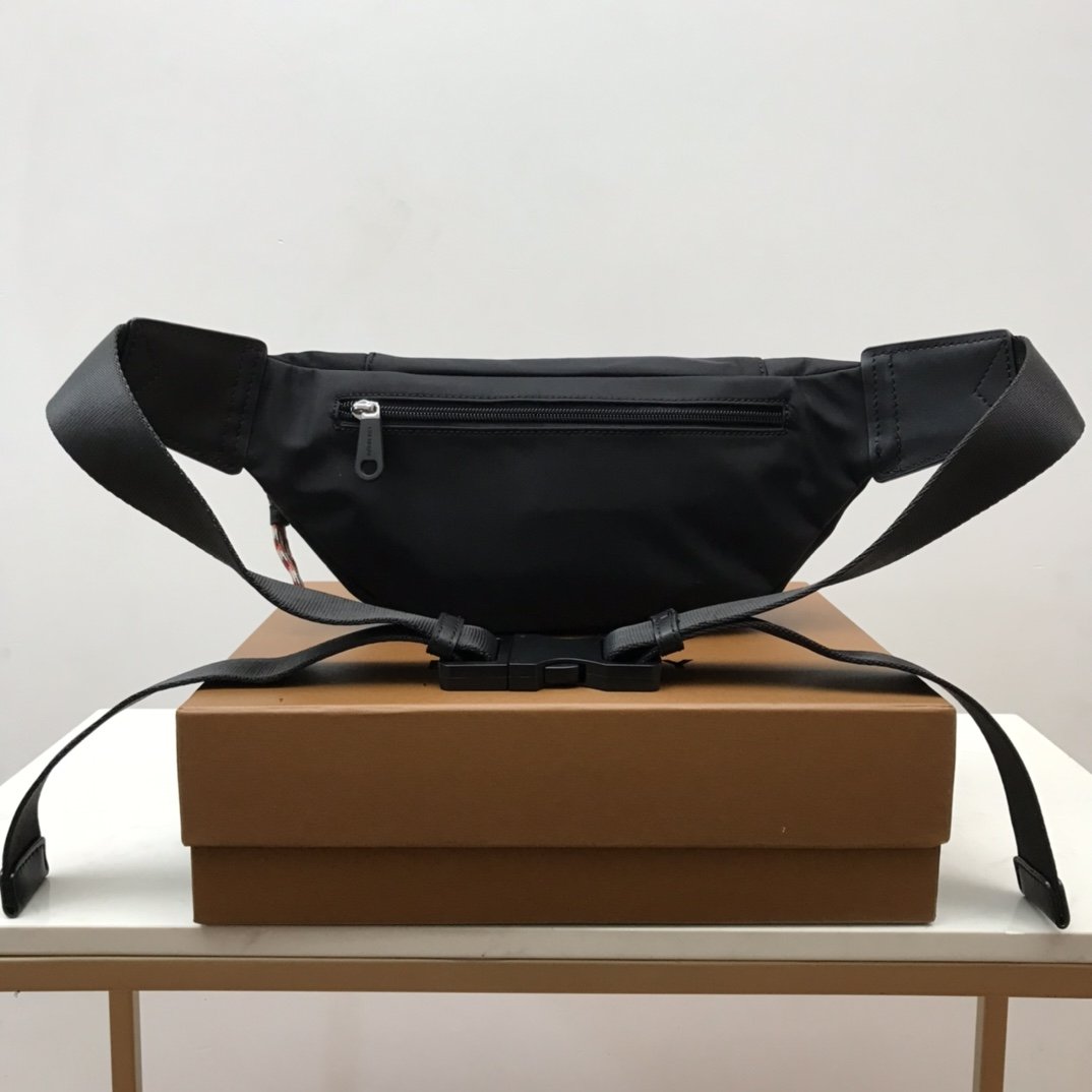 B-Berry - BB  Logo Detail Econyl Sonny Bum Bag Black For Men, Bags 12.2in/31LO